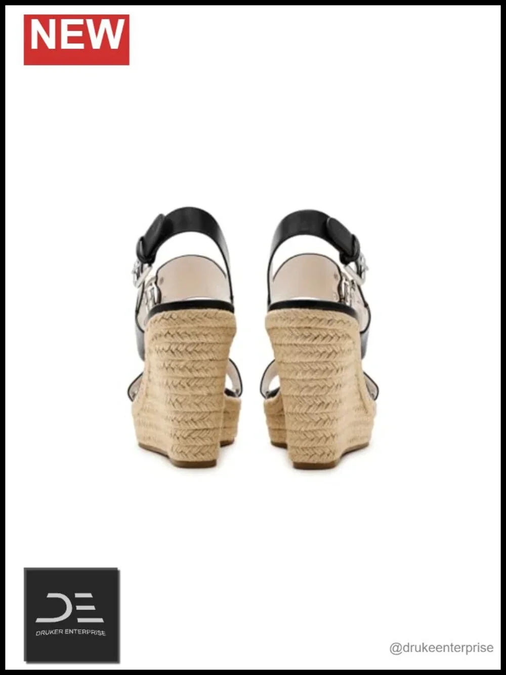 Faux Leather Ankle Strap Wedge Heel Sandals Open Toe